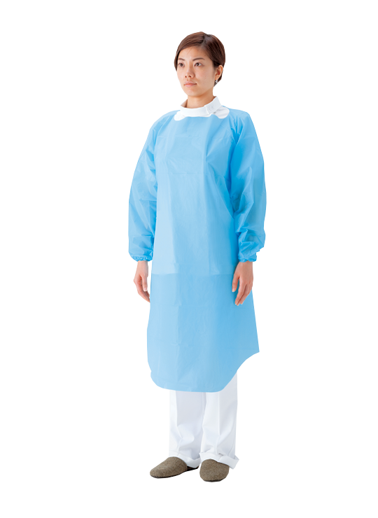 Wearing Plastic Gown