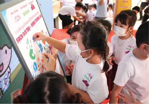Kids participating in the activities