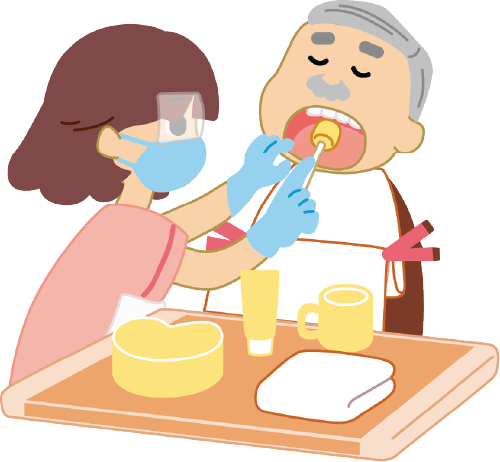 Nurse doing an oral care procedure