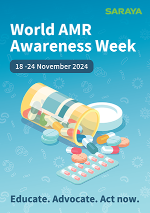 World Antimicrobial Awareness Week 2024 poster made by SARAYA.