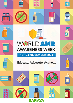 World Antimicrobial Awareness Week 2024 poster made by SARAYA.